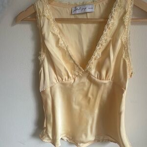 Petal & Pup light yellow Satin blouse